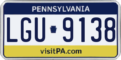 PA license plate LGU9138