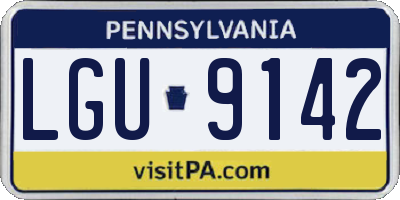 PA license plate LGU9142