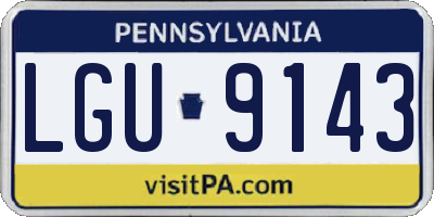 PA license plate LGU9143