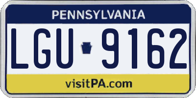 PA license plate LGU9162
