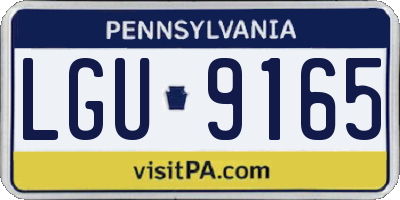 PA license plate LGU9165