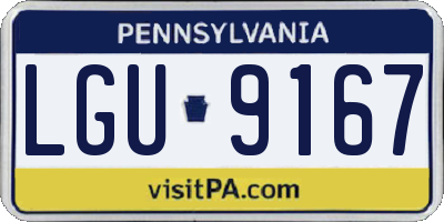 PA license plate LGU9167