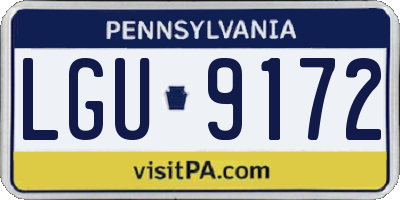 PA license plate LGU9172