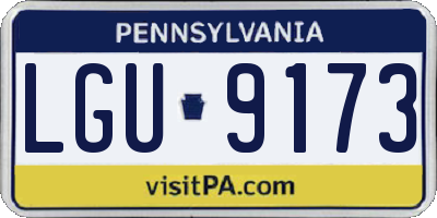 PA license plate LGU9173