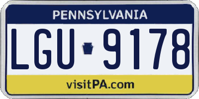 PA license plate LGU9178