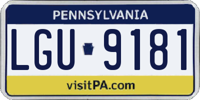 PA license plate LGU9181