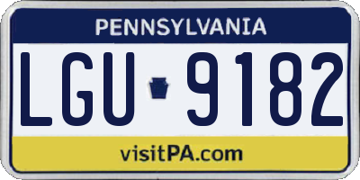 PA license plate LGU9182