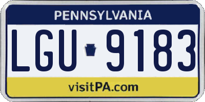 PA license plate LGU9183