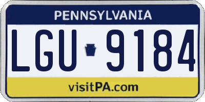 PA license plate LGU9184