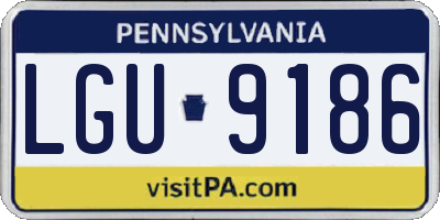 PA license plate LGU9186