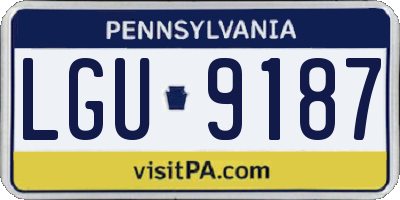 PA license plate LGU9187