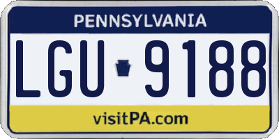 PA license plate LGU9188