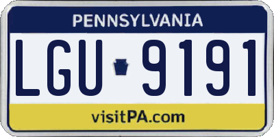 PA license plate LGU9191