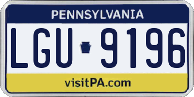 PA license plate LGU9196