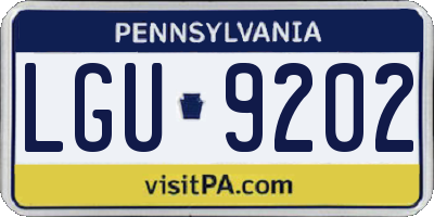 PA license plate LGU9202