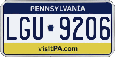 PA license plate LGU9206
