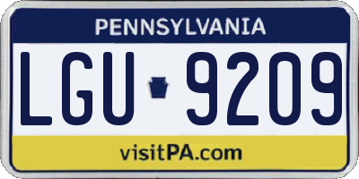 PA license plate LGU9209