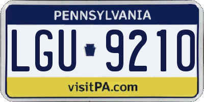PA license plate LGU9210