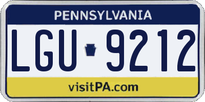 PA license plate LGU9212