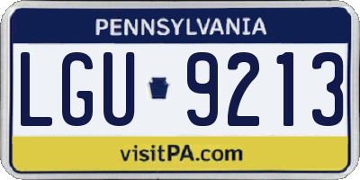PA license plate LGU9213