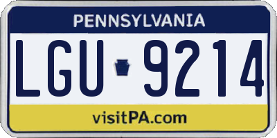 PA license plate LGU9214