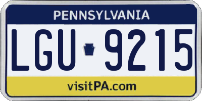 PA license plate LGU9215