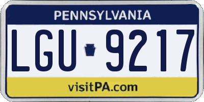 PA license plate LGU9217