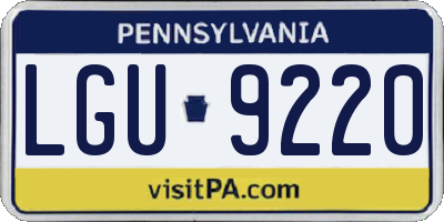 PA license plate LGU9220
