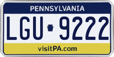 PA license plate LGU9222
