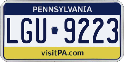 PA license plate LGU9223