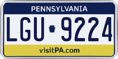 PA license plate LGU9224