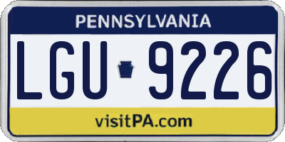PA license plate LGU9226