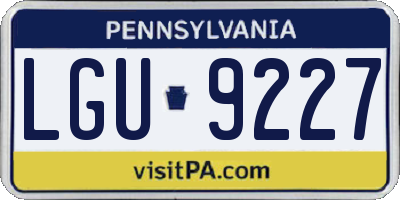 PA license plate LGU9227