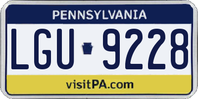 PA license plate LGU9228