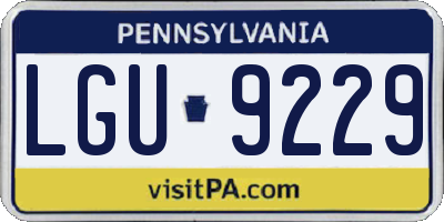 PA license plate LGU9229
