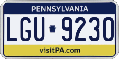 PA license plate LGU9230