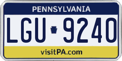 PA license plate LGU9240
