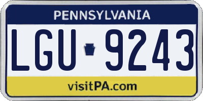 PA license plate LGU9243