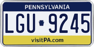 PA license plate LGU9245