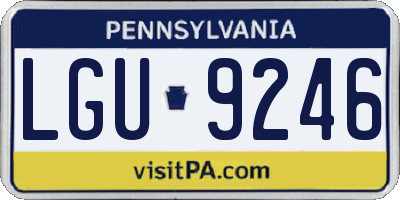 PA license plate LGU9246
