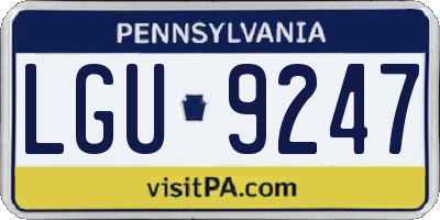 PA license plate LGU9247