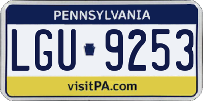 PA license plate LGU9253