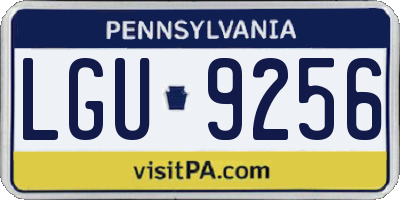 PA license plate LGU9256