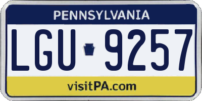 PA license plate LGU9257