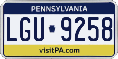 PA license plate LGU9258