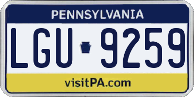 PA license plate LGU9259