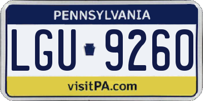 PA license plate LGU9260