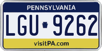 PA license plate LGU9262