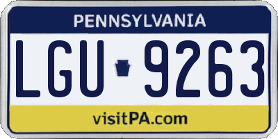 PA license plate LGU9263