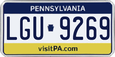 PA license plate LGU9269